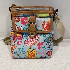 Colorful Lily Bloom Adjustable Crossbody Bag Purse